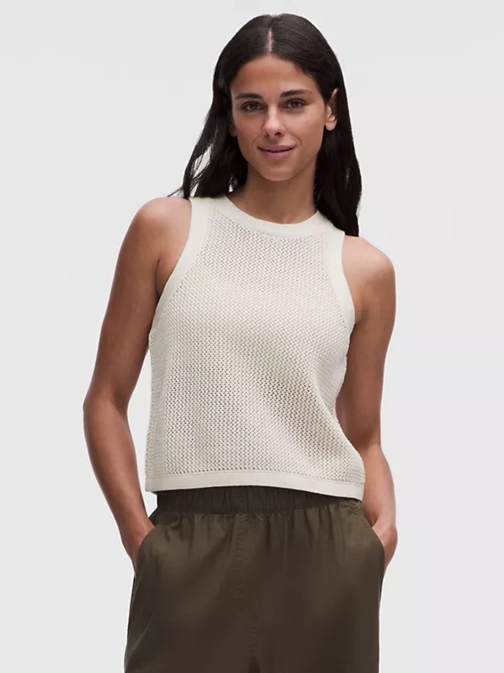 lululemon Women’s Medium Cotton Crochet Mesh Tank Top